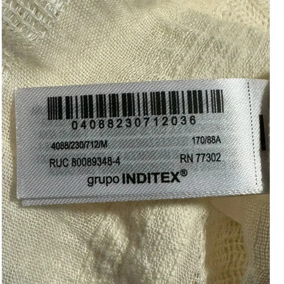 NEW ZARA Women’s Medium Ecru Jacquard Tunic Dress ZW Collection NWT - Picture 7 of 8